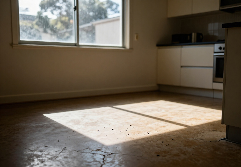 Cockroaches in a Mount Pritchard kitchen before treatment